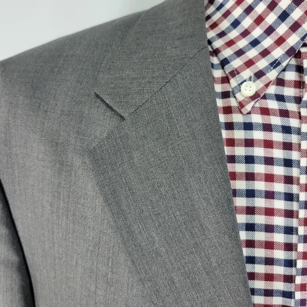J.F Ferrar Men's Sport Coat Blazer‎ Two Button Heather Gray Wool Size 44L